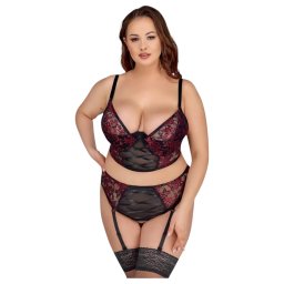 Cottelli Plus Size - set de sutien ajustabil (roșu)