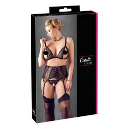 Cottelli Plus Size - Set lenjerie sexy dantelă - negru