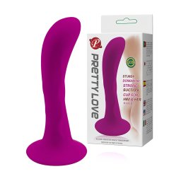 Pretty Love Baile - plug anal roz bombat, cu ventuză și curbură
