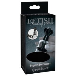 Pipedream Fetish Super Suckers - pompă de supt pentru sfârcuri (negru-transparent)