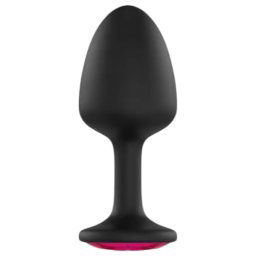 Dorcel Geisha Plug Ruby M - plug anal cu piatră roz (negru)