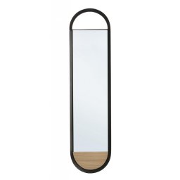 Oglinda perete negru natur Keira 30x4x120 cm