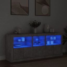 Dulap cu lumini LED, gri beton, 162x37x67 cm GartenMobel Dekor
