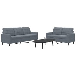Set de canapele cu perne, 2 piese, gri închis, catifea GartenMobel Dekor