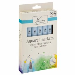 Set 6 markere acuarelabile Creative Craft, pensula cu rezervor