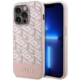 Husa Guess GUHMP14LHGCFSEP iPhone 14 Pro 6.1" pink/pink hard case GCube Stripes MagSafe