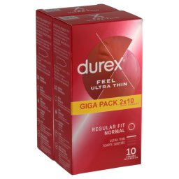 Durex - prezervative ultra subțiri - senzație naturală - 2x10 bucăți