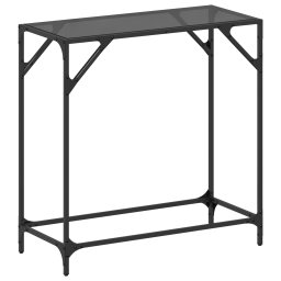 Masuta de cafea, blat din sticla negra, 80x35x81 cm, otel GartenMobel Dekor