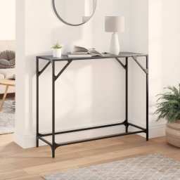 Masuta de cafea, blat din sticla negra, 98x35x81 cm, otel GartenMobel Dekor
