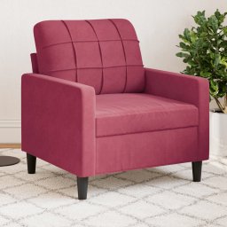 Canapea de o persoana, rosu vin, 60 cm, catifea GartenMobel Dekor
