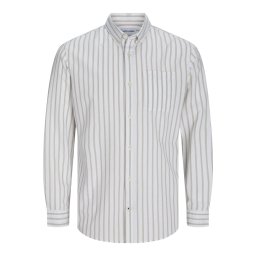 JACK & JONES Cămașă grej / alb
