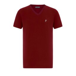 Jacey Quinn Tricou roșu bordeaux / alb