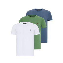 Jacey Quinn Tricou albastru / verde deschis / alb