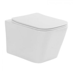 Set vas WC suspendat Fluminia Tornado Flush, cu capac soft close, alb