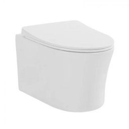 Set vas WC suspendat Fluminia Isolda Rimless, cu capac soft close, alb