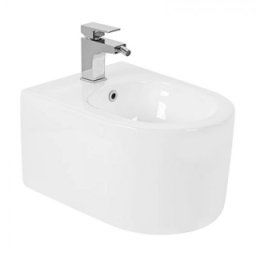 Bideu suspendat compact Fluminia Roco, alb