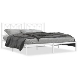 Cadru de pat metalic cu tablie, alb, 183x213 cm GartenMobel Dekor