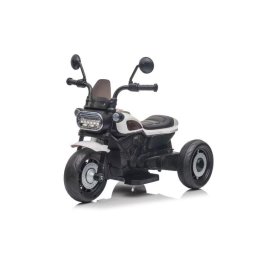 Motocicleta electrica copii 618W, acumulator 6V, 1 motor, cu sunete si lumini, alb