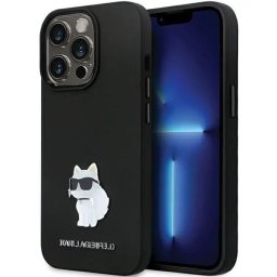 Husa Karl Lagerfeld KLHCP14XSMHCNPK case for iPhone 14 Pro Max 6.7" - black Silicone C Metal Pin