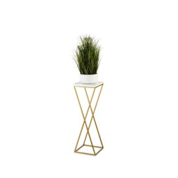 Suport pentru flori LOFT 70x24 cm auriu/alb