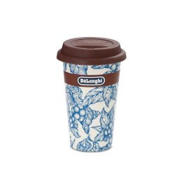 Cana ceramica DLSC064, perete dublu termic, Delonghi BLU FLOWER, 300ml, capac silicon