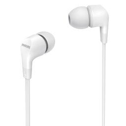 Casti Audio In-Ear Philips, TAE1105WT/00, cu fir, Microfon, Alb