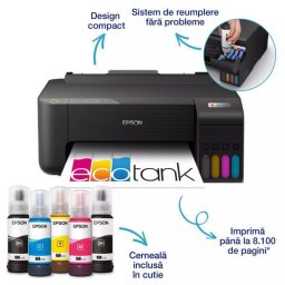 Imprimanta Inkjet Epson EcoTank L1270, A4, Color, 10 ppm, USB, Wireless