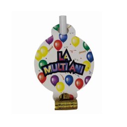 Set 8 suflatori colorate La multi ani cu baloane