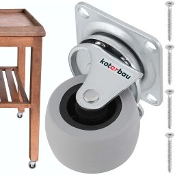 Roată pivotantă mobilier din cauciuc cu rulment pivotantă 40 mm