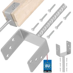 Bază pentru stâlp cu bară în u pentru încorporare 120 mm