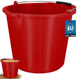 Găleată de construcții cu gură de turnare tip pâlnie roșie 15 l