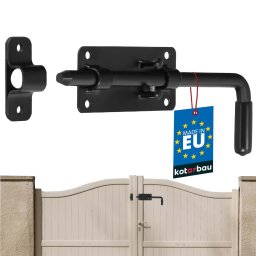 Bolț poartă garaj negru bolț ușă 220 mm