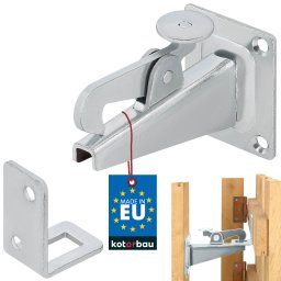 Opritor, blocaj și limitator pentru uși, portițe și porți, argintiu, cu fixare pe perete