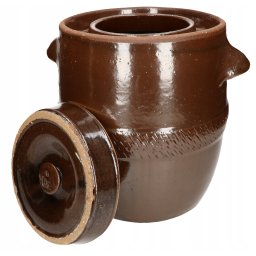 Butoi ceramic cu capac maro 10 l - Culoare maro