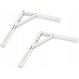 Suport colțar pliabil pentru raft 300 mm extensibil 2 buc. - Culoare albă