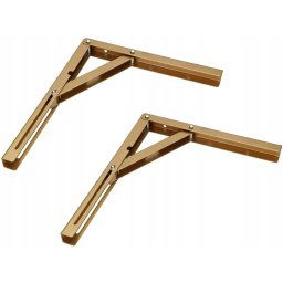Suport colțar pliabil pentru raft 300 mm extensibil 2 buc. - Culoare aurie