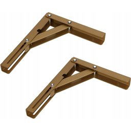 Suport colțar pliabil pentru raft 200 mm extensibil 2 buc. - Culoare aurie