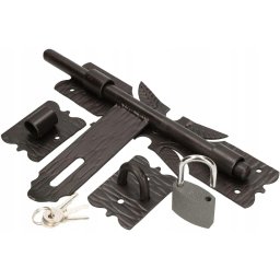 Zăvor de ușă forjat 250 mm cu lacăt