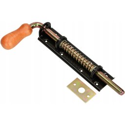 Zăvor 250 mm cu arc pentru poartă ușă - Culoare neagră