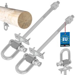 Cârlig pentru balansoar cu șaibă fixare pentru lemn m12 190 mm set de 2 buc.