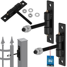 Balamale cu unsoare înșurubate negru fi 12 mm set de 2 buc.