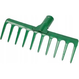 Greble grădinărite 10 dinți metalice - Culoare verde