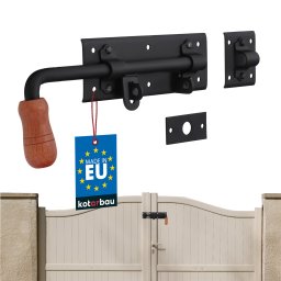 Spreșnic de garaj zăvor blocaj ușă poartă oțel stânga negru 280 mm