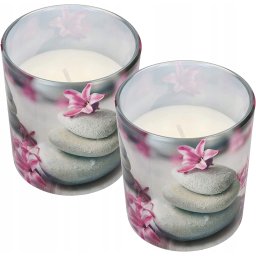 Set de lumânări parfumate cu 2 lumânări în grădina spa din sticlă