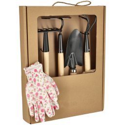 Mini set de unelte de grădinărit 4 buc. + mâini