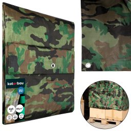 Prelată protectoare rezistentă groasă universală moro 80 g/m2 4x6 m