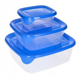 Cutie de prânz recipient pentru mâncare set 3 buc. - Culoare transparentă