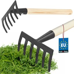 Mini greblă de grădină greblă metalică cu 6 dinți 33 cm