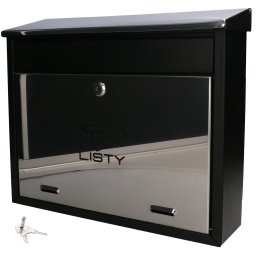 Cutie poștală din oțel negru pentru ziare 395 mm - c4
