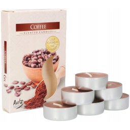 Set de încălzitoare de lumânări cu lumânări cu lumânări parfumate de cafea - 6 buc.